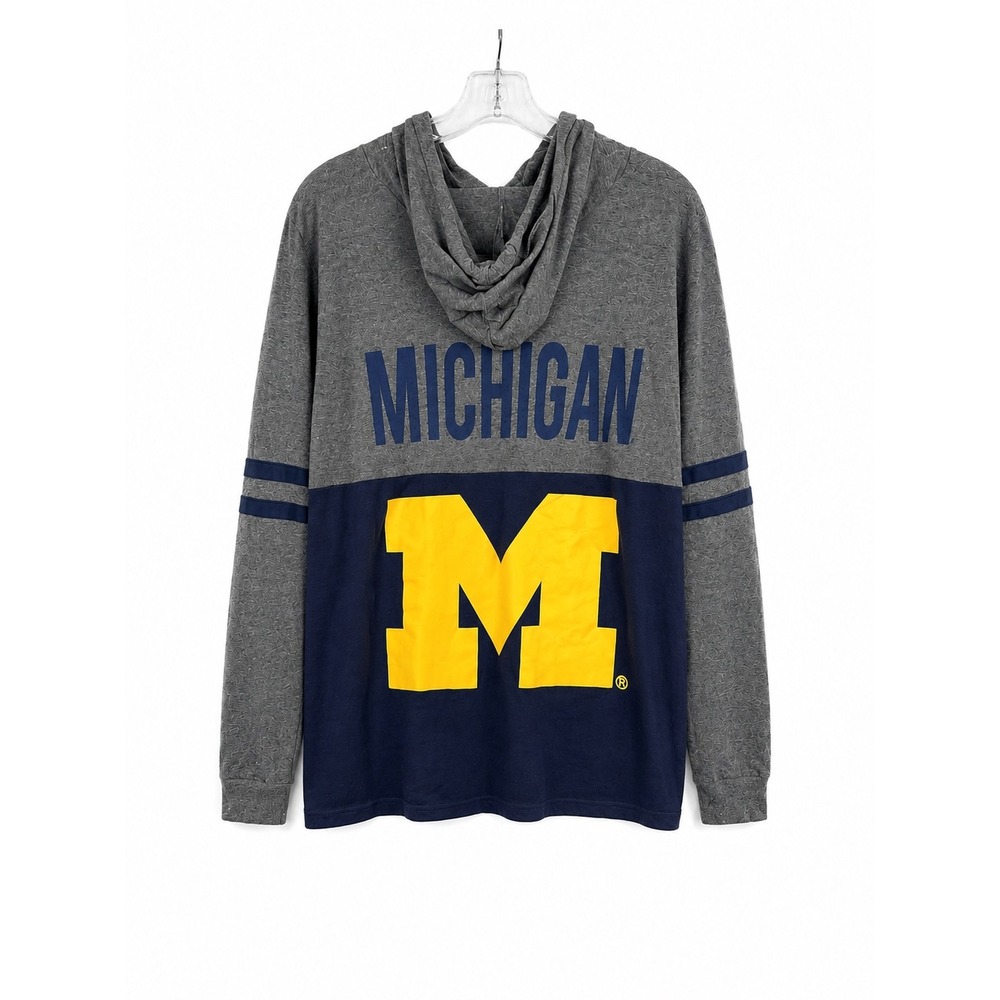 Boxercraft Michigan Wolverines Hoodie Gray Navy Colorblock Mens 2X NCAA Fan Gear